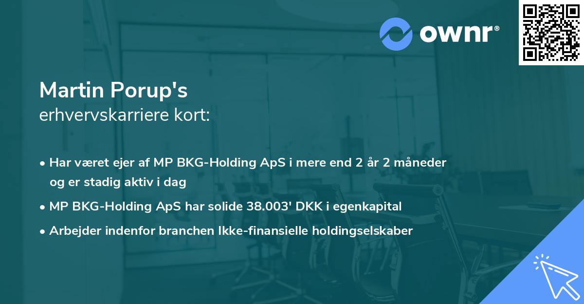 Martin Porup's erhvervskarriere kort