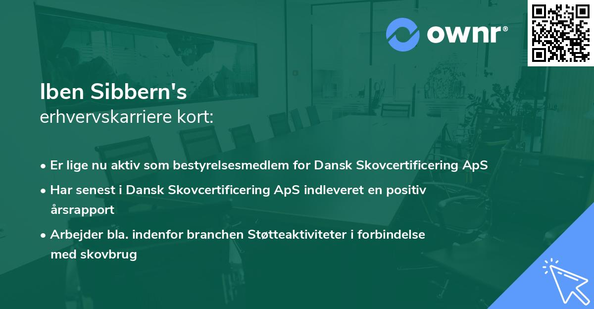 Iben Sibbern's erhvervskarriere kort