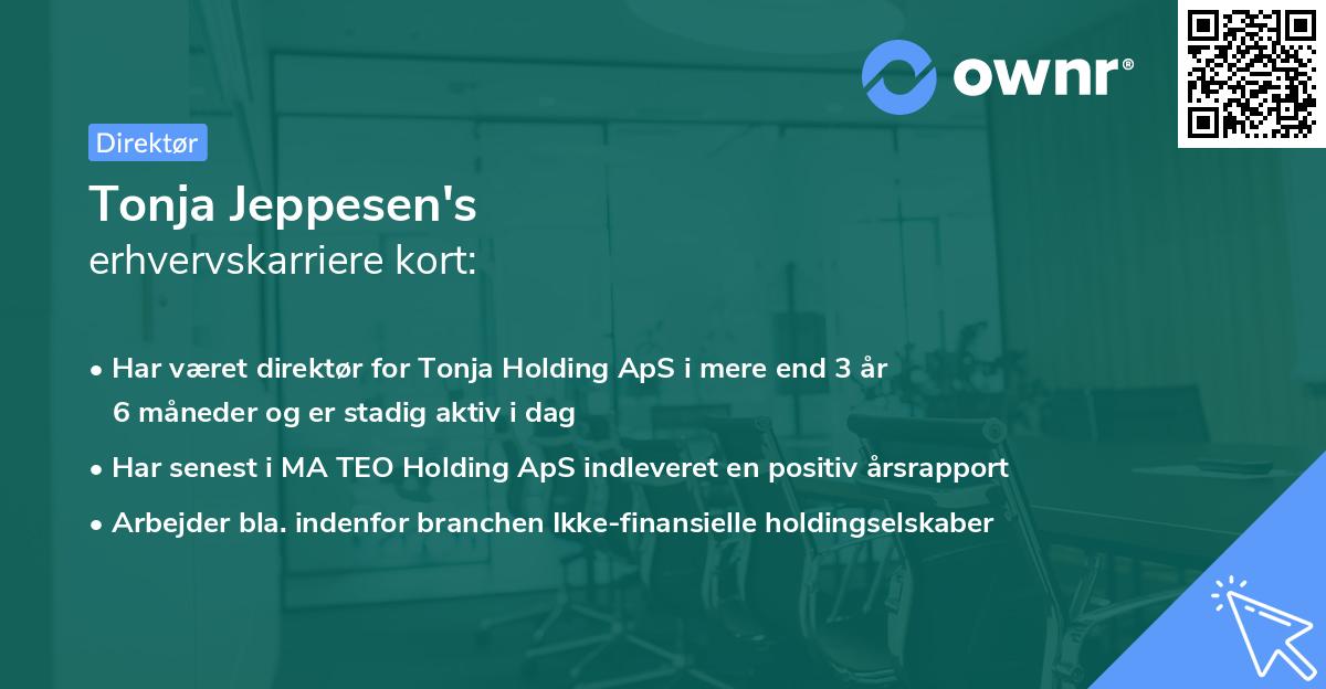 Tonja Jeppesen's erhvervskarriere kort