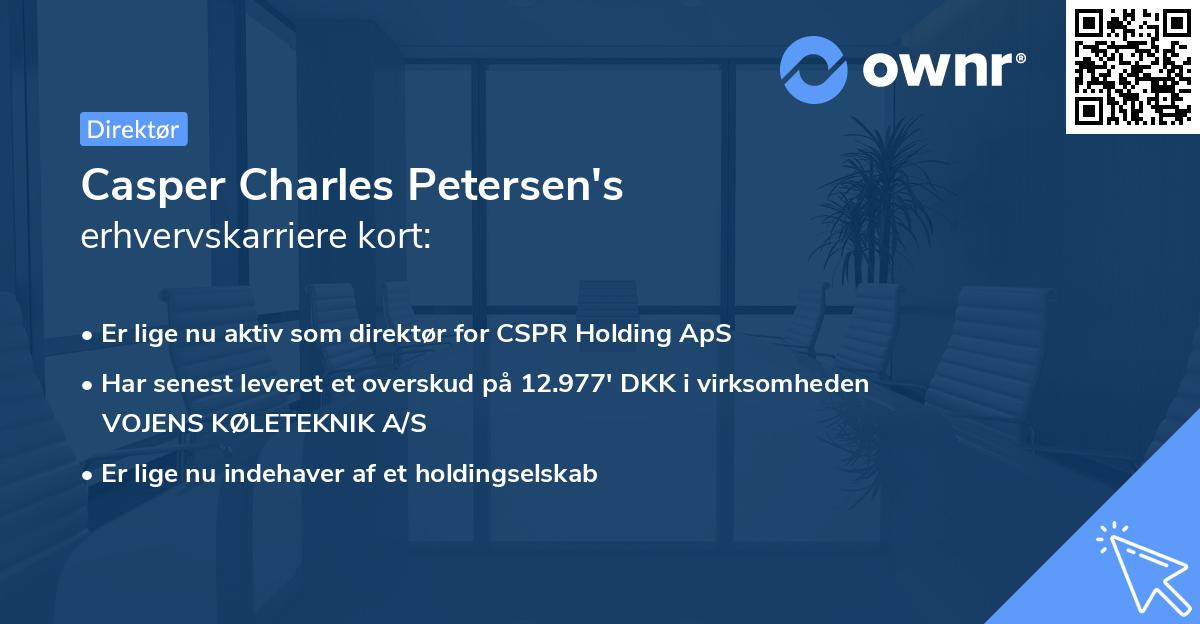 Casper Charles Petersen's erhvervskarriere kort