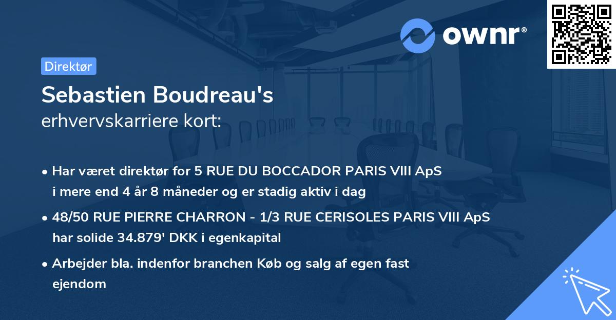 Sebastien Boudreau's erhvervskarriere kort