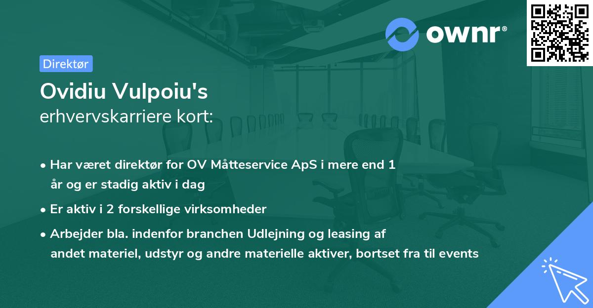 Ovidiu Vulpoiu's erhvervskarriere kort