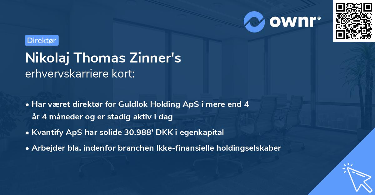 Nikolaj Thomas Zinner's erhvervskarriere kort