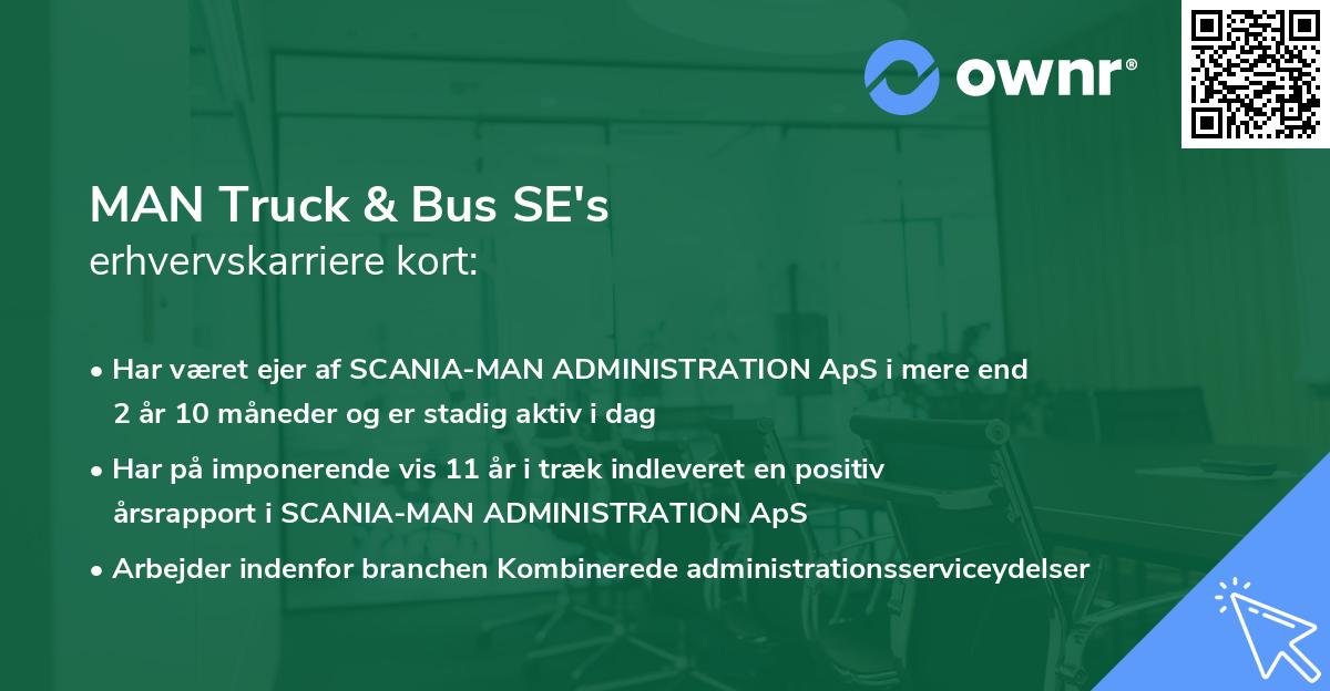 MAN Truck & Bus SE's erhvervskarriere kort