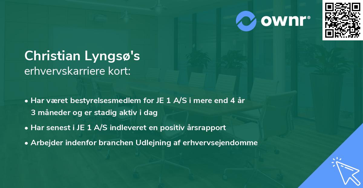 Christian Lyngsø's erhvervskarriere kort
