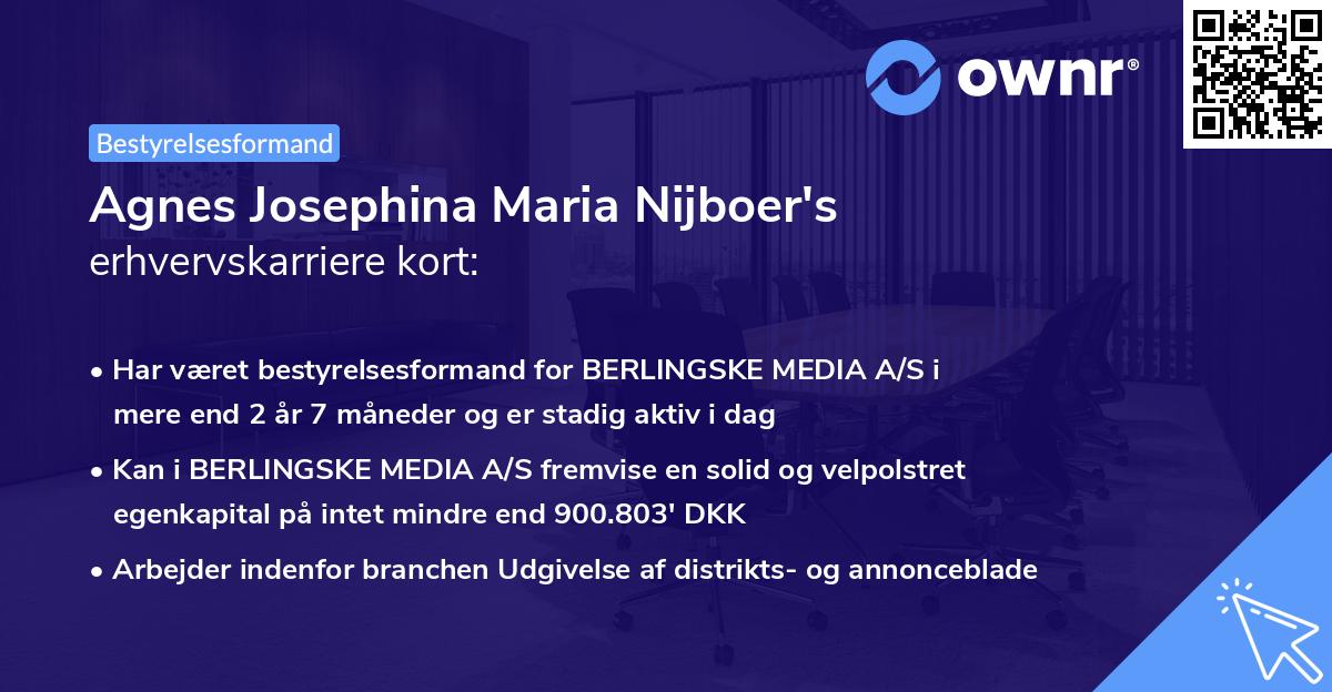 Agnes Josephina Maria Nijboer's erhvervskarriere kort