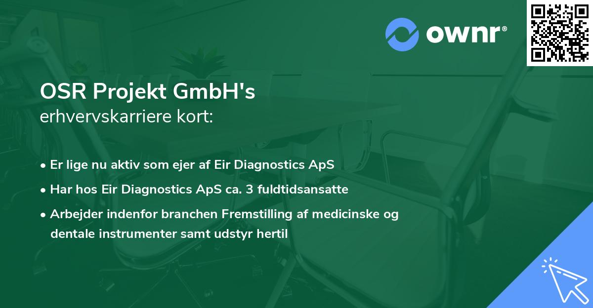 OSR Projekt GmbH's erhvervskarriere kort