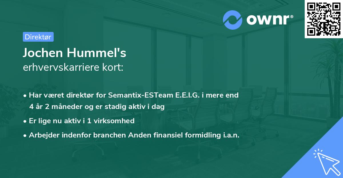 Jochen Hummel's erhvervskarriere kort