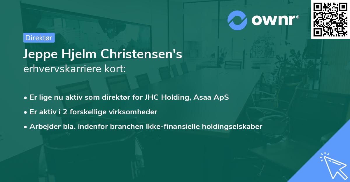 Jeppe Hjelm Christensen's erhvervskarriere kort