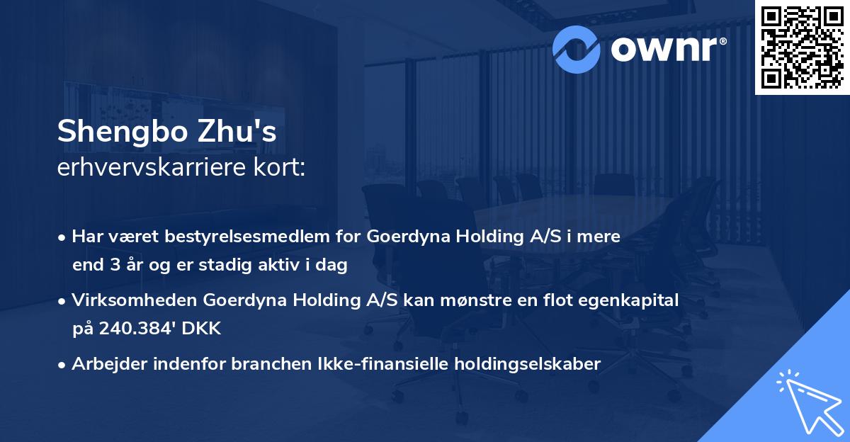 Shengbo Zhu's erhvervskarriere kort