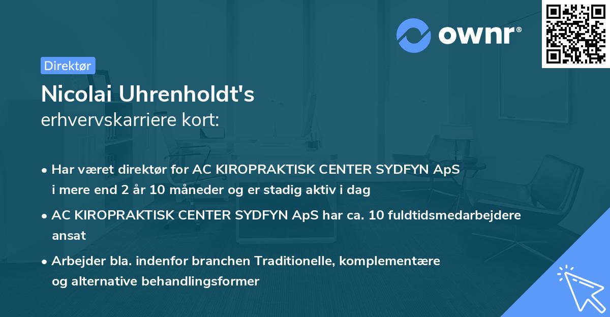 Nicolai Uhrenholdt's erhvervskarriere kort