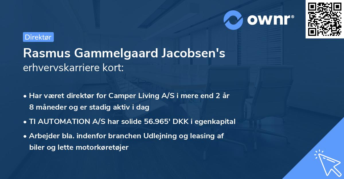 Rasmus Gammelgaard Jacobsen's erhvervskarriere kort