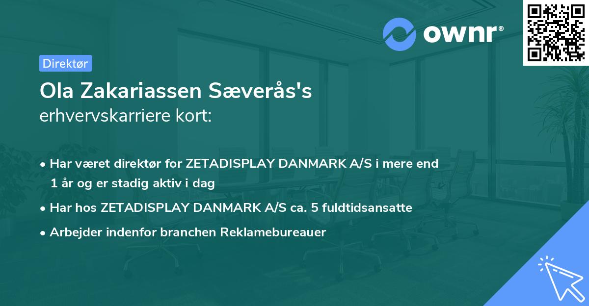 Ola Zakariassen Sæverås's erhvervskarriere kort