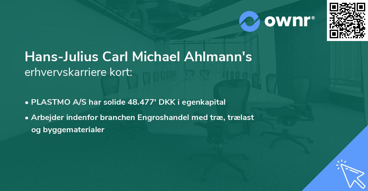 Hans-Julius Carl Michael Ahlmann's erhvervskarriere kort