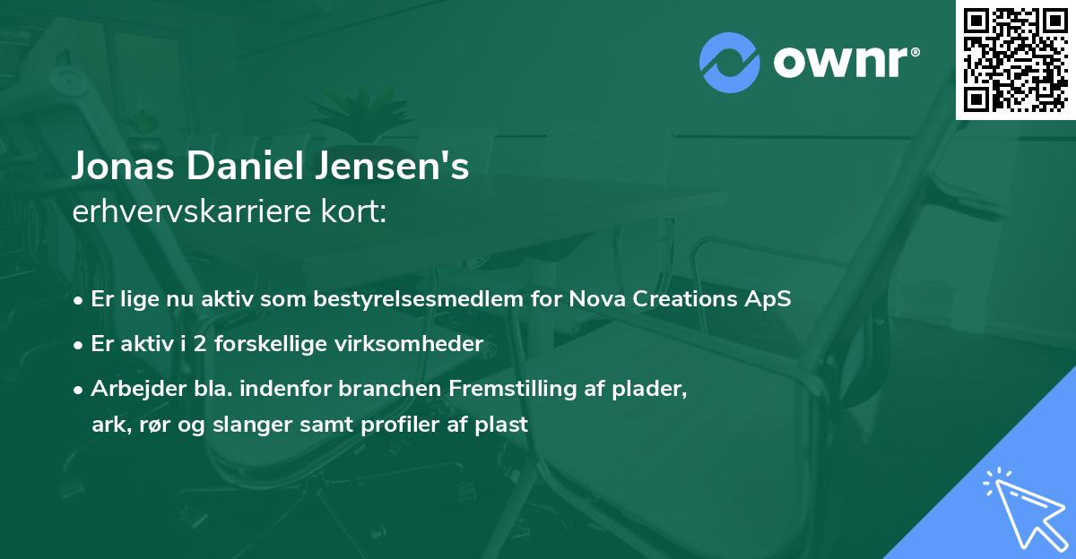 Jonas Daniel Jensen's erhvervskarriere kort