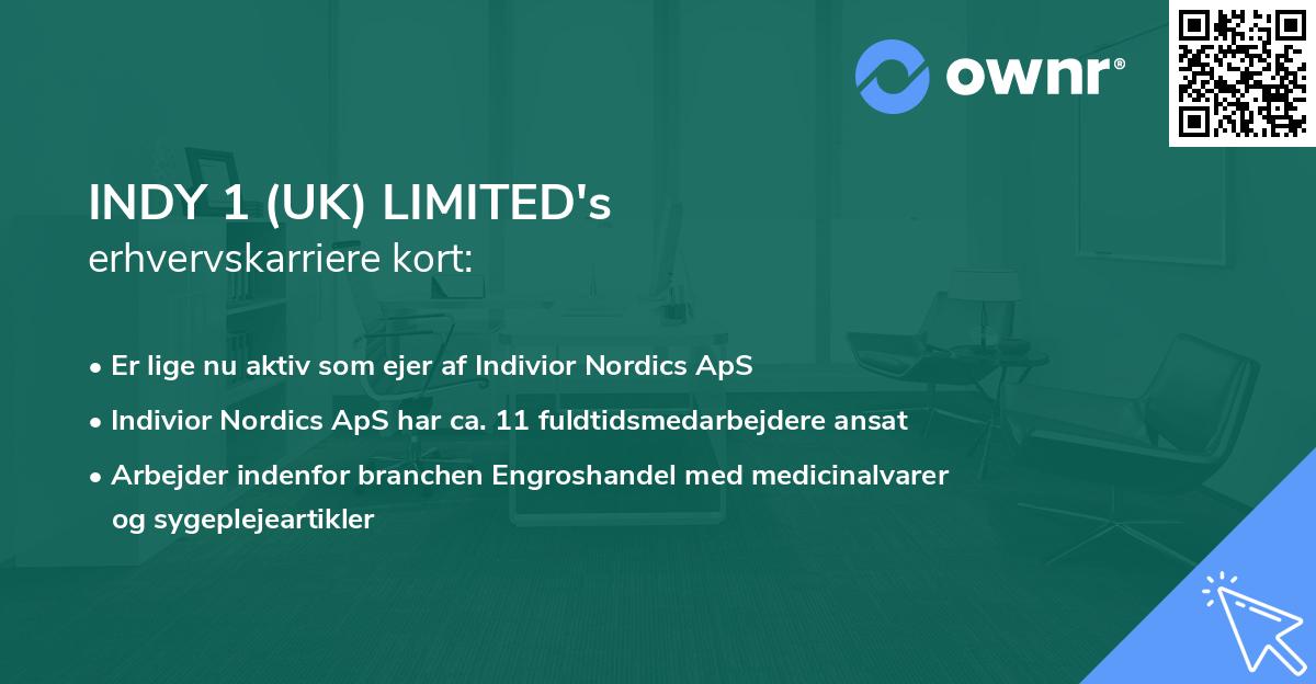 INDY 1 (UK) LIMITED's erhvervskarriere kort