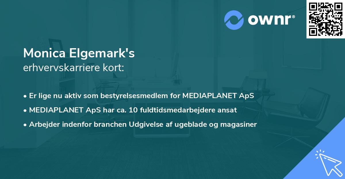 Monica Elgemark's erhvervskarriere kort