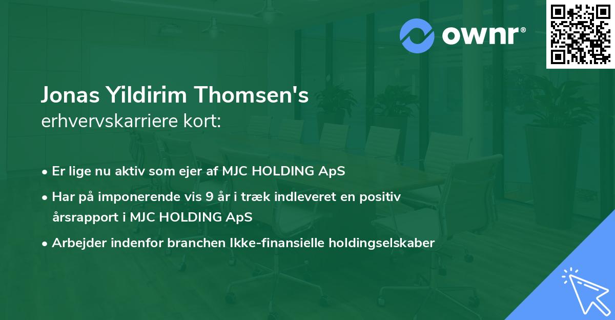 Jonas Yildirim Thomsen's erhvervskarriere kort