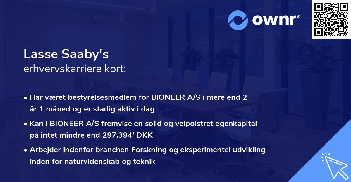 Lasse Saaby's erhvervskarriere kort