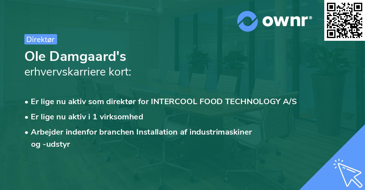 Ole Damgaard's erhvervskarriere kort
