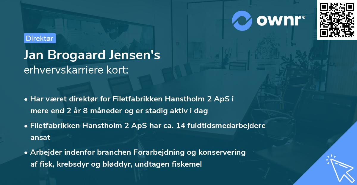 Jan Brogaard Jensen's erhvervskarriere kort