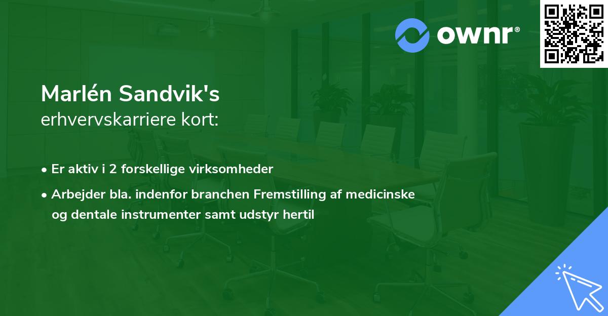 Marlén Sandvik's erhvervskarriere kort