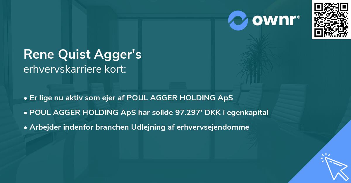 Rene Quist Agger's erhvervskarriere kort