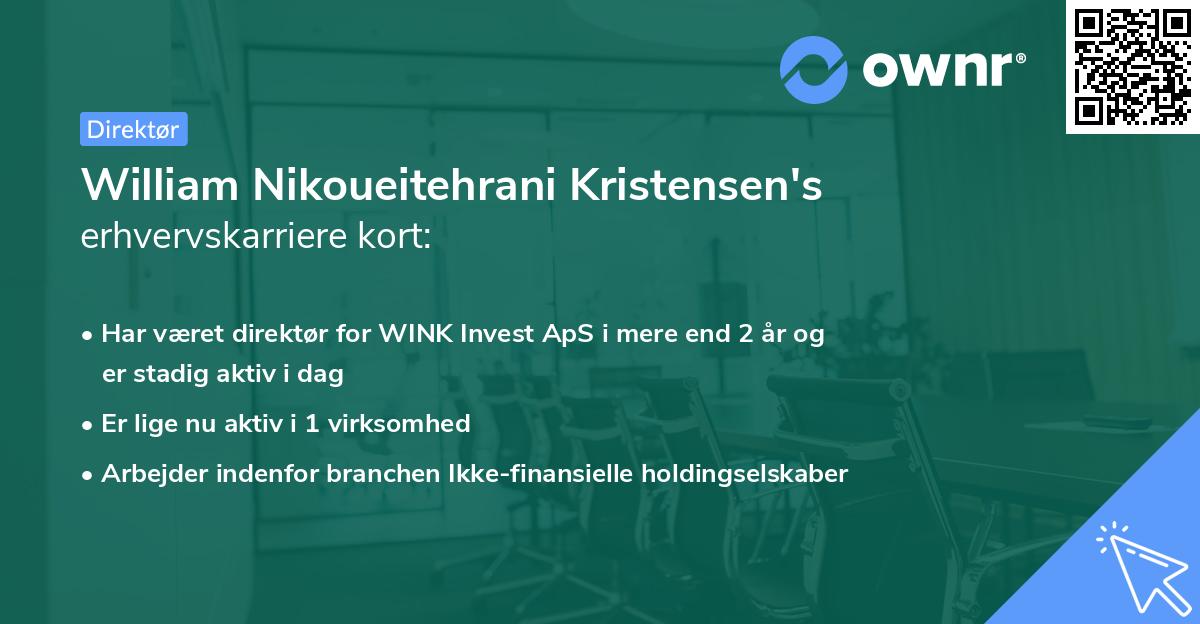 William Nikoueitehrani Kristensen's erhvervskarriere kort