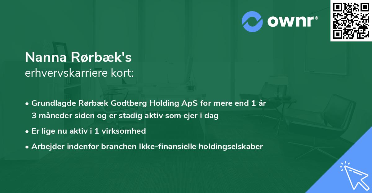 Nanna Rørbæk's erhvervskarriere kort