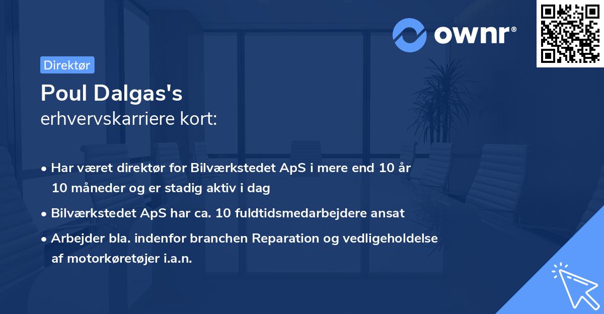 Poul Dalgas's erhvervskarriere kort