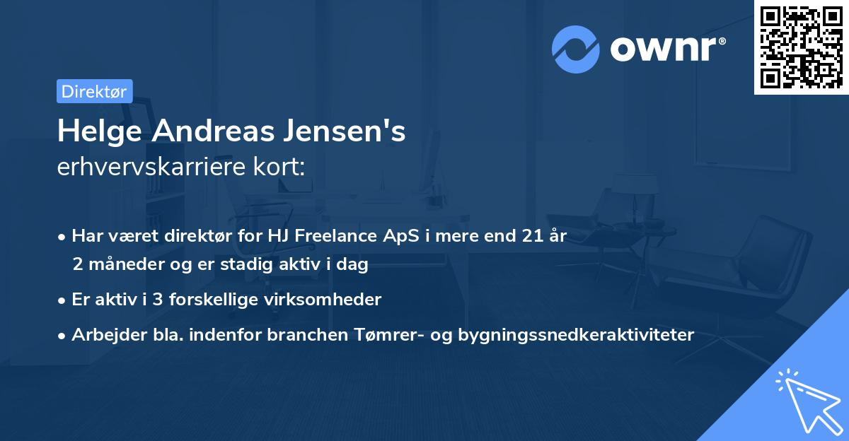 Helge Andreas Jensen's erhvervskarriere kort