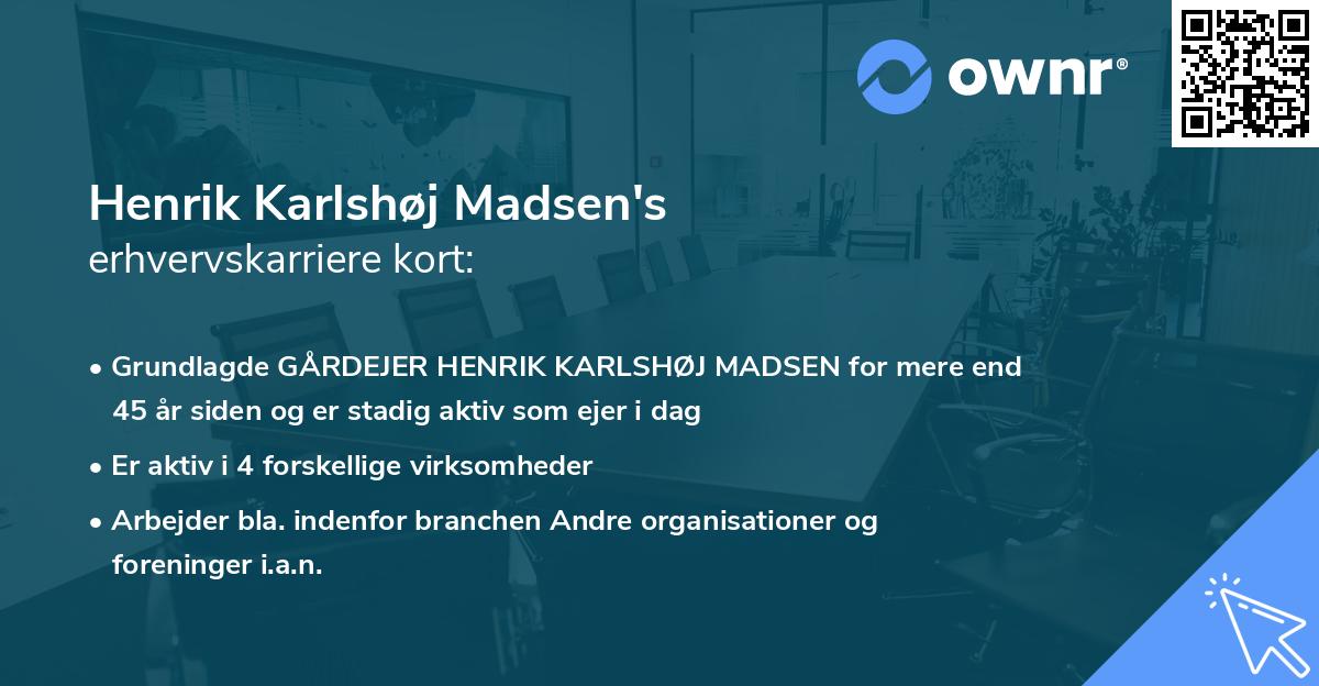 Henrik Karlshøj Madsen's erhvervskarriere kort