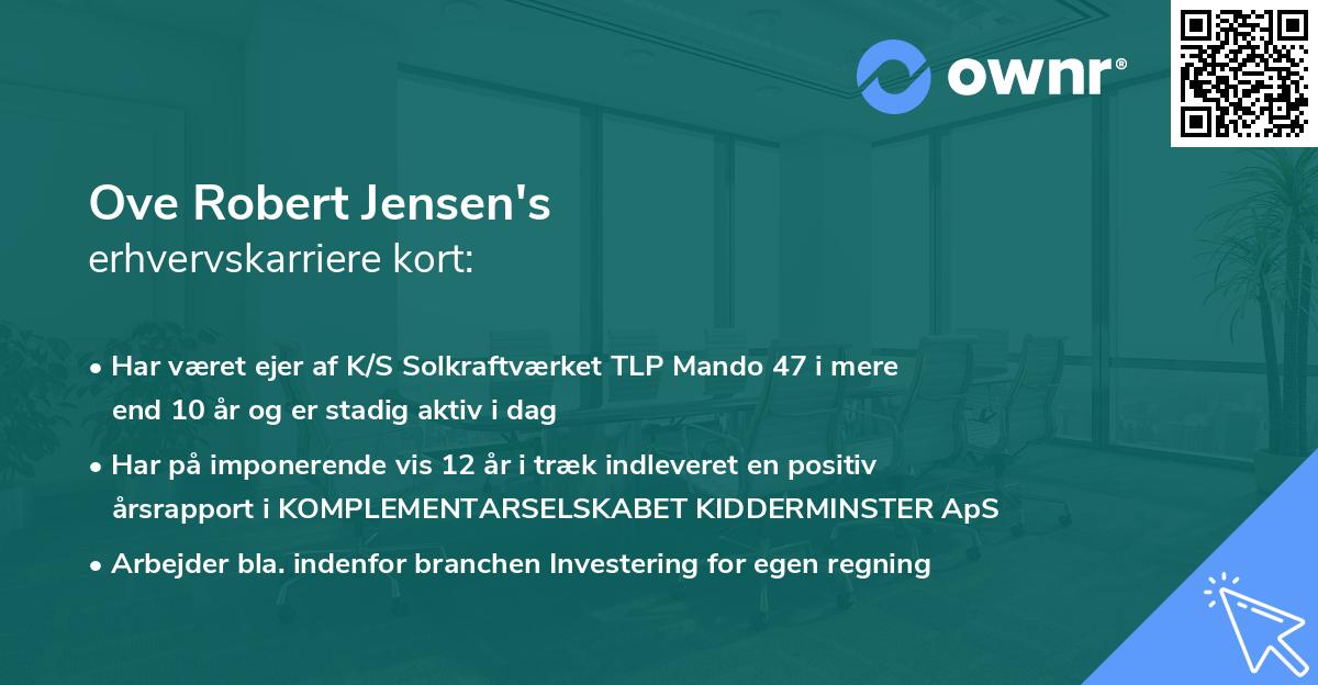 Ove Robert Jensen's erhvervskarriere kort