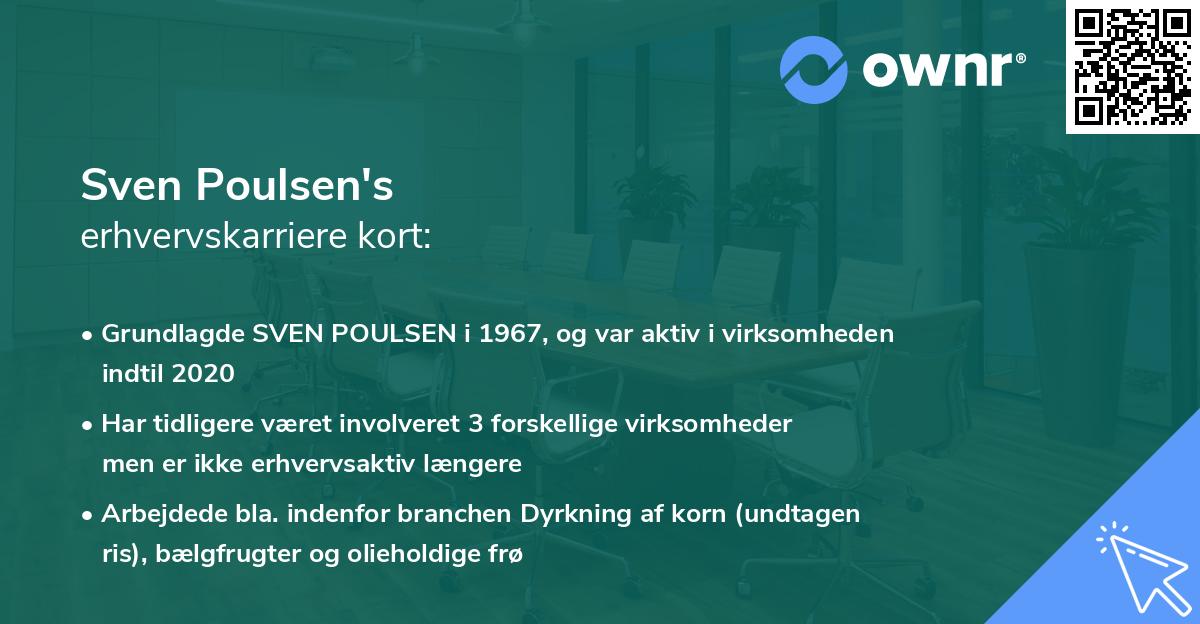 Sven Poulsen's erhvervskarriere kort
