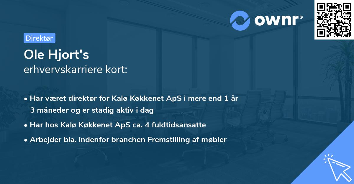 Ole Hjort's erhvervskarriere kort