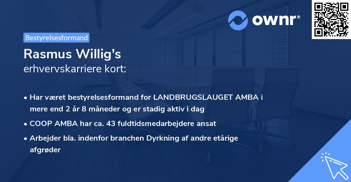 Rasmus Willig's erhvervskarriere kort