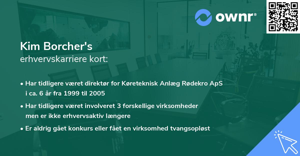 Kim Borcher's erhvervskarriere kort