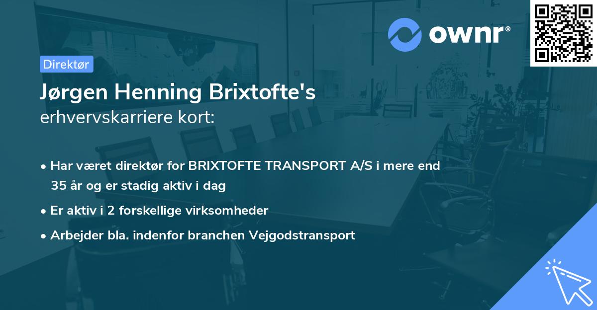 Jørgen Henning Brixtofte's erhvervskarriere kort