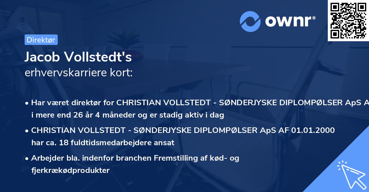 Jacob Vollstedt's erhvervskarriere kort