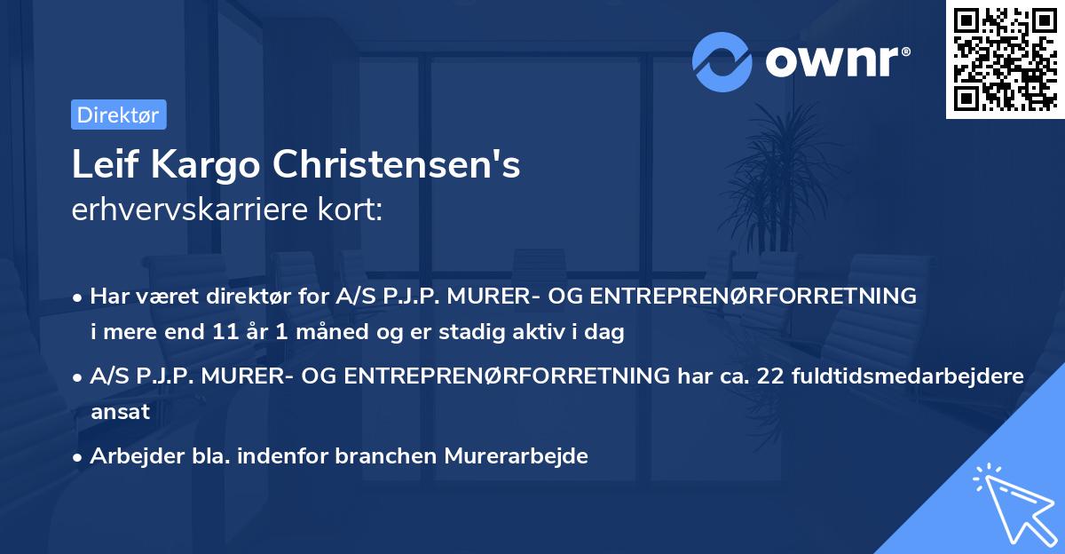 Leif Kargo Christensen's erhvervskarriere kort