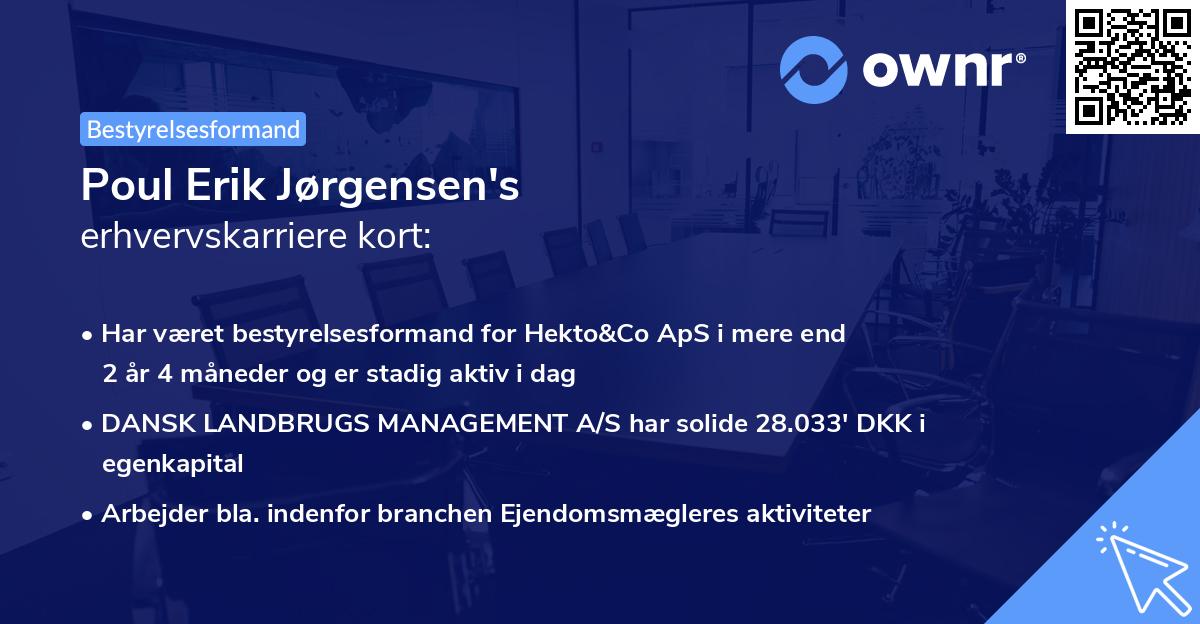 Poul Erik Jørgensen's erhvervskarriere kort