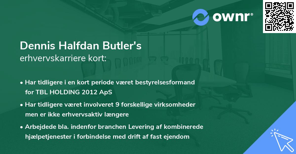 Dennis Halfdan Butler's erhvervskarriere kort