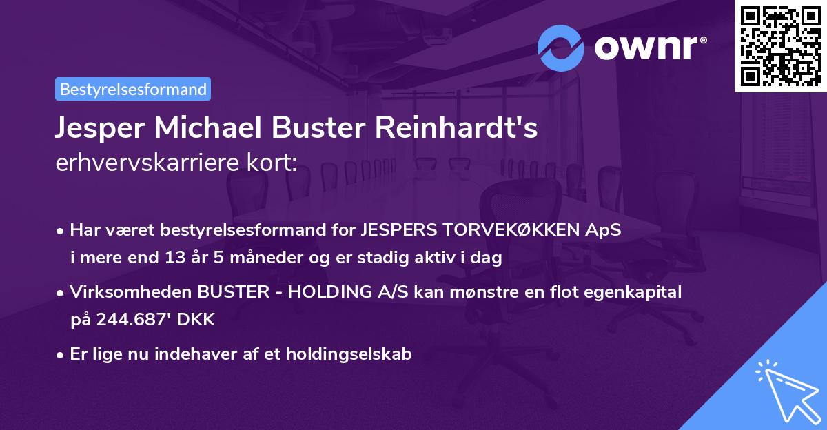 Jesper Michael Buster Reinhardt's erhvervskarriere kort