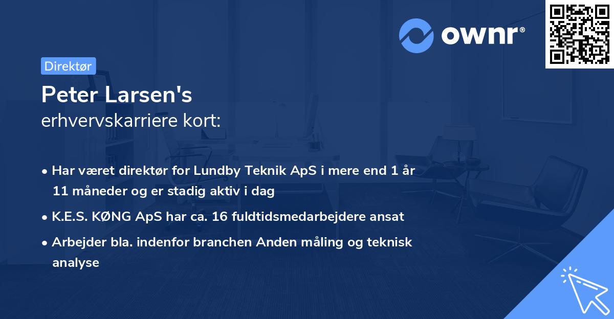 Peter Larsen's erhvervskarriere kort