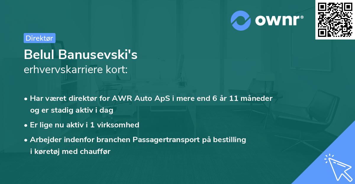 Belul Banusevski's erhvervskarriere kort