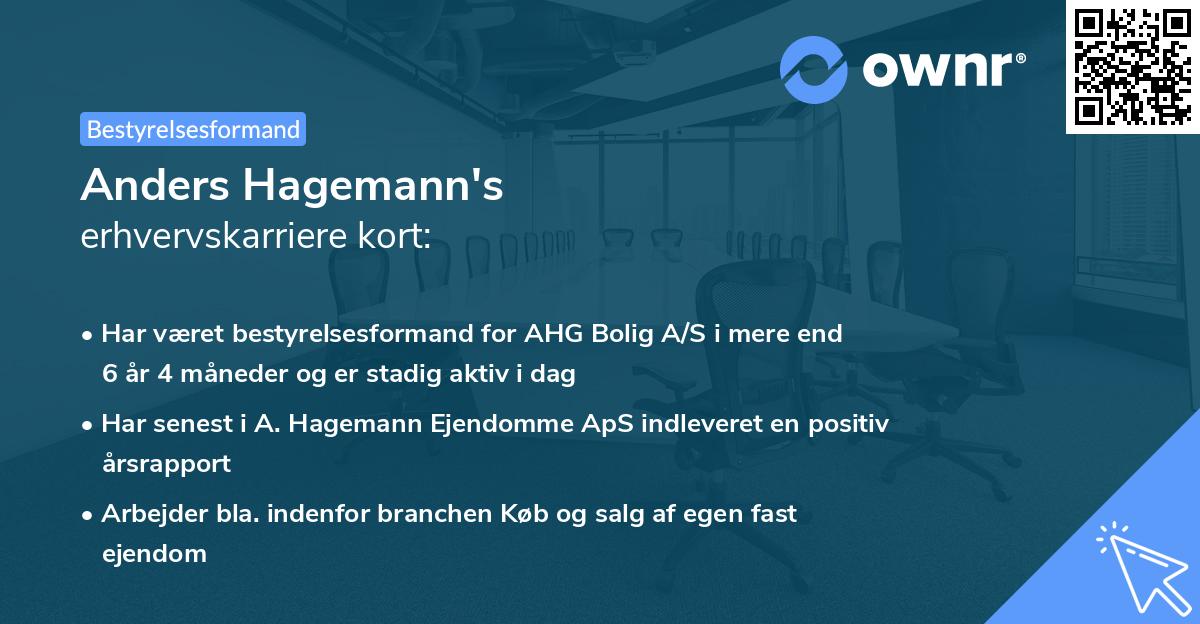Anders Hagemann's erhvervskarriere kort