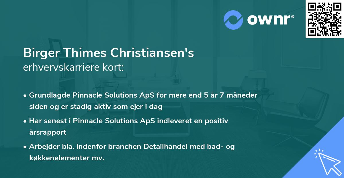 Birger Thimes Christiansen's erhvervskarriere kort
