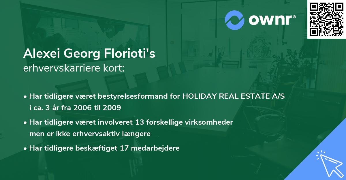 Alexei Georg Florioti's erhvervskarriere kort