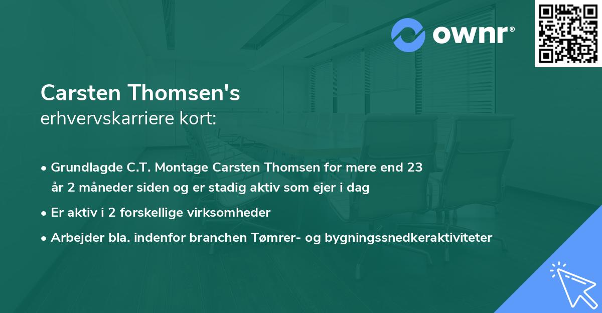 Carsten Thomsen's erhvervskarriere kort