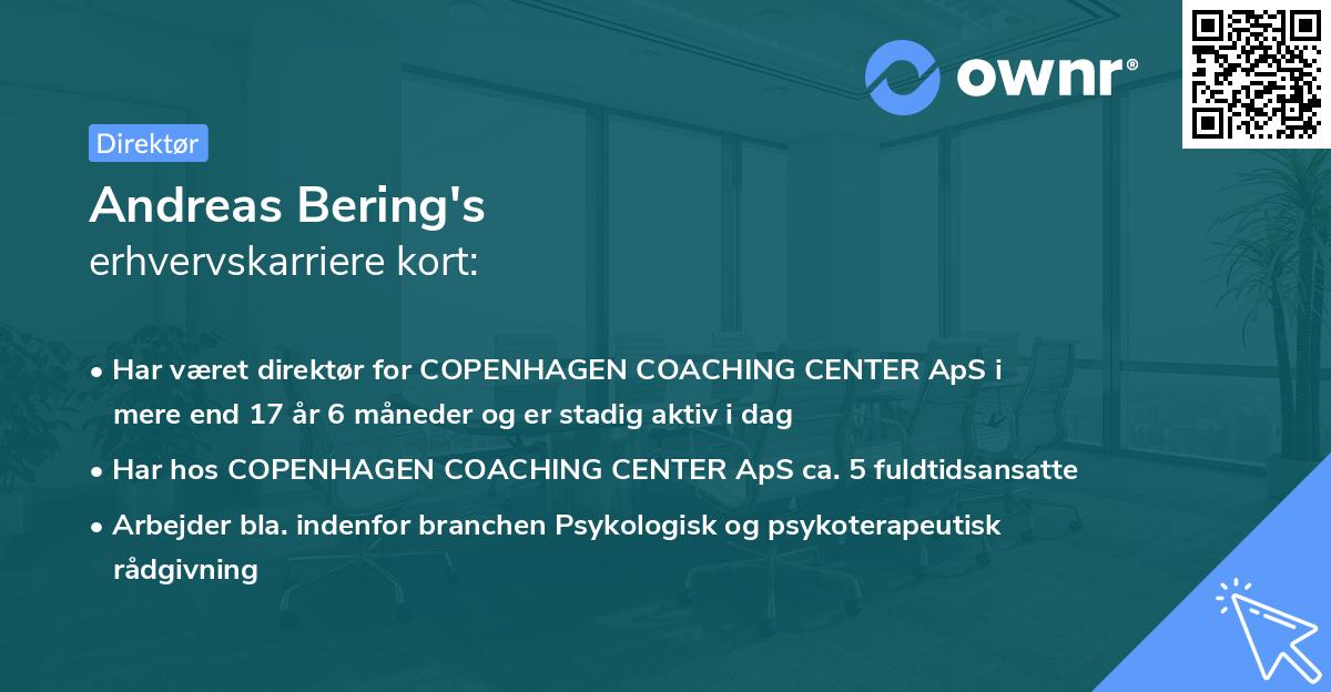 Andreas Bering's erhvervskarriere kort